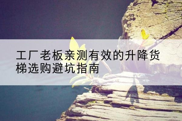 方山升降货梯怎么选-工厂老板亲测有效的升降货梯选购避坑指南