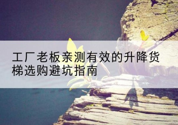 方山升降货梯怎么选-工厂老板亲测有效的升降货梯选购避坑指南